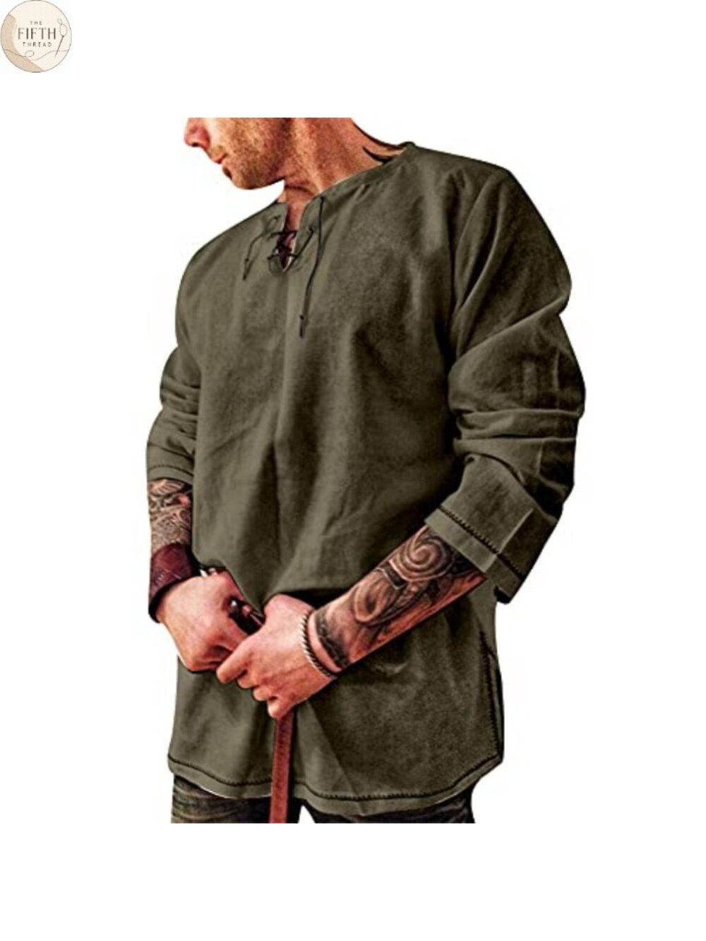 Men's Cotton Linen Medieval Viking Tunic Shirt